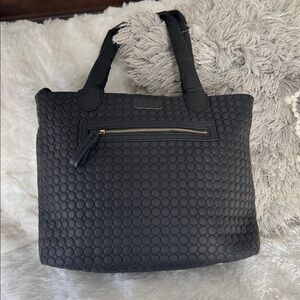 Rume,  Black Quilted Tote Bag